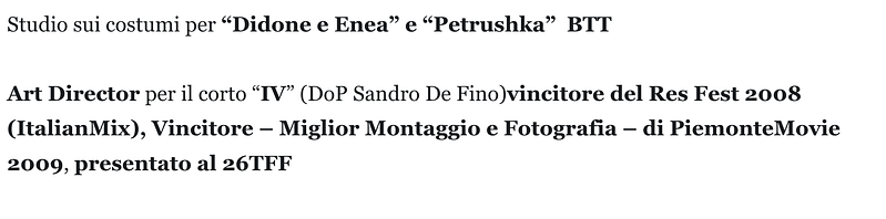 Studio sui costumi per “Didone e Enea” e “Petrushka” BTT